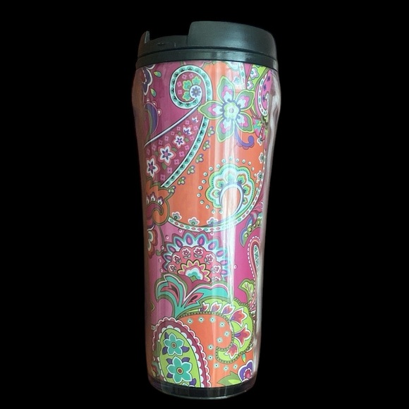 Vera Bradley Pink Paisley Tumbler Travel Mug with Flip Lid - Picture 12 of 12